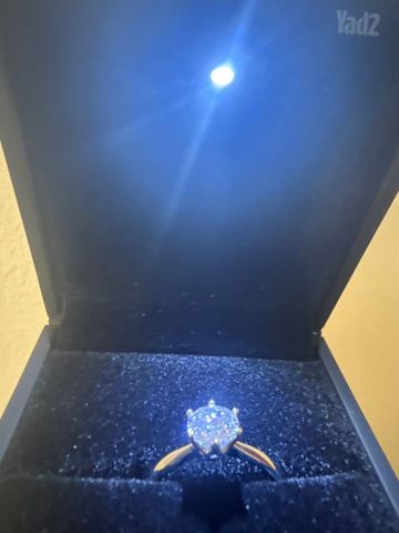 טבעת כסף יהלום מוייסנייט 1ct