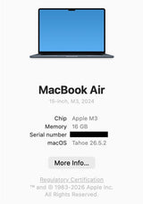 MacBook Air M3 | 15” | 16GB