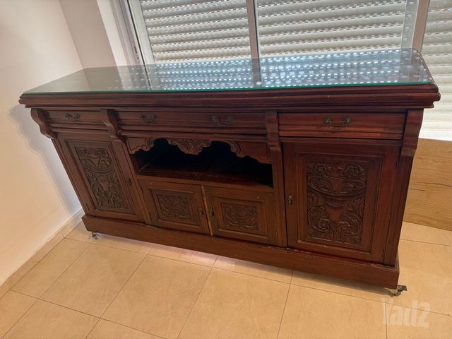 מזנון עץ - חום כהה