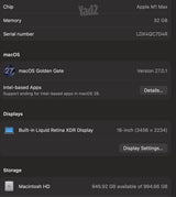16 Apple Macbook pro M1 Max