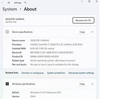DELL שולחני מעבד i7 עם 8 ליבות