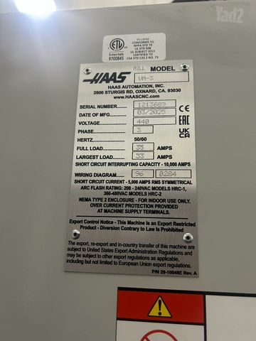 כרסומת CNC HAAS דגם VM3