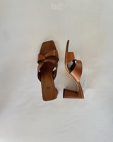 כפכפי עקב אלגנטיים חומים ZARA