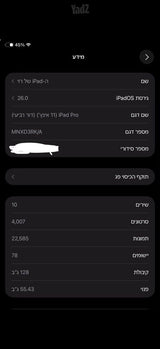 iPad Pro 11 M2 (דור 4 דור)