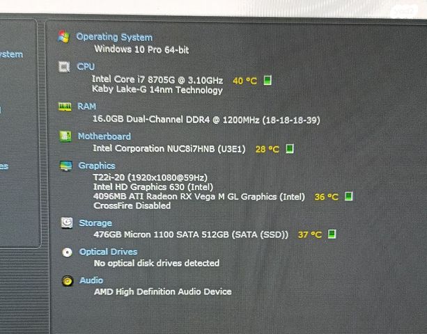Mini PC Intel NUC NUC8i7HNB