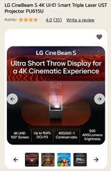 LG CineBeam S 4K PU615U מקרן