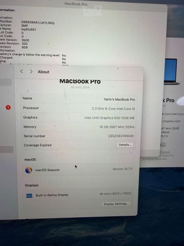 פרטים במודעה MacBook Pro 2019