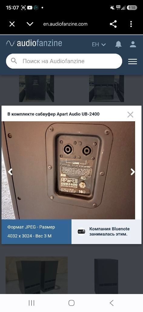 סאב וופר Apart Audio SUB2400