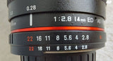 עדשה Samyang 14mm  לניקון