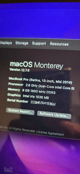 MacBook Pro i5 8GB/256GB A1502