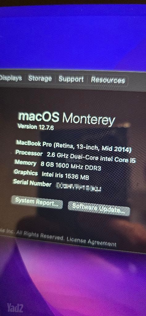 MacBook Pro i5 8GB/256GB A1502