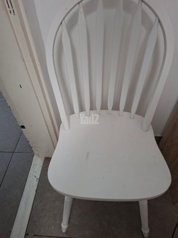 סט 4 כסאות עץ לבן