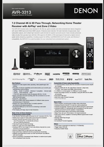 רסיבר דנון AVR 3313