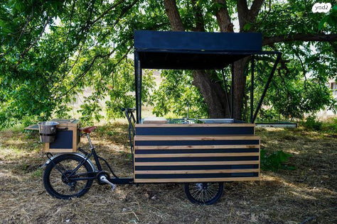 עגלת קפה תלת אופן חשמלי סולארי