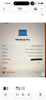MacBook pro 512 i7