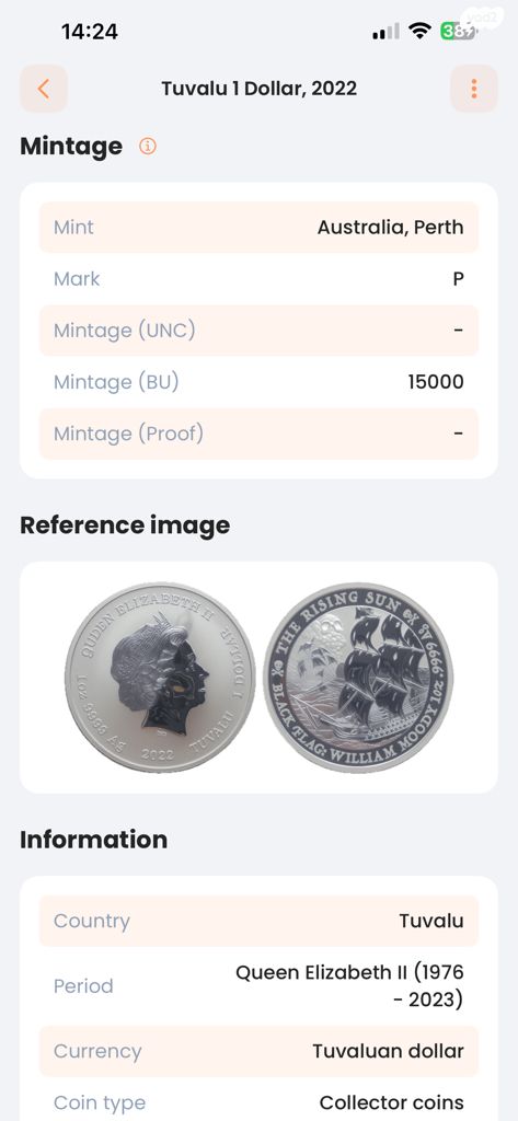 מטבע כסף Black Flag Perth Mint