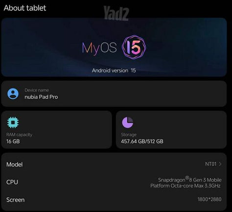 טאבלט ZTE Nubia Pad Pro
