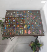 שולחן מגירת דפוס וינטג'