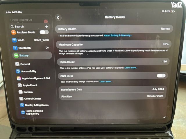 אייפד"Ipad air11+מקלדת+עפרון