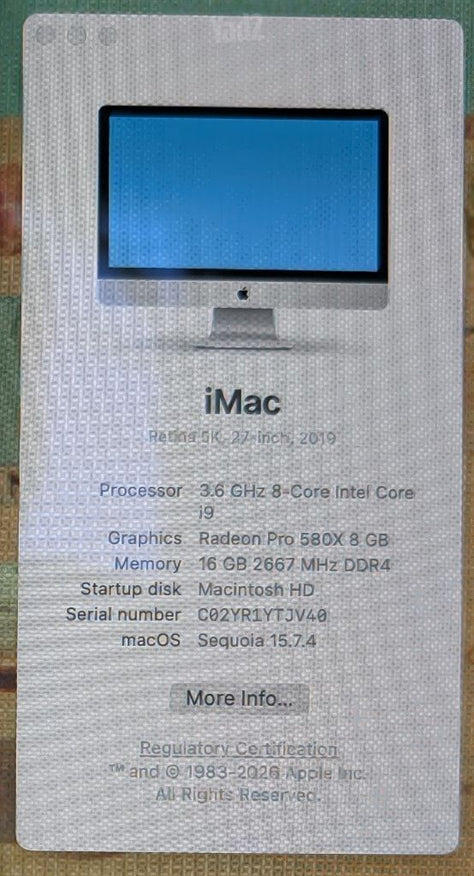 iMac 27 2019 i9