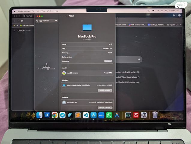 MacBook Pro M2Pro 32GB/0.5T 23
