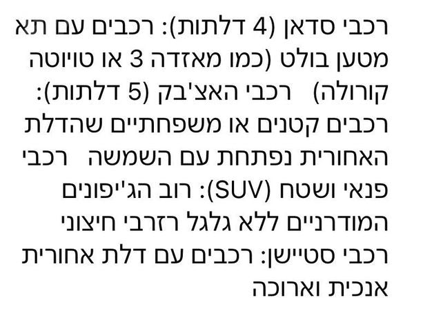 מנשא אופניים Rear Mounted Rack