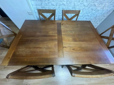 Solid oak dining table