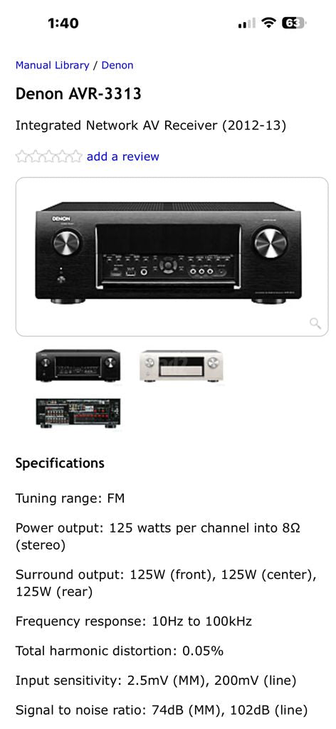 רסיבר דנון AVR 3313