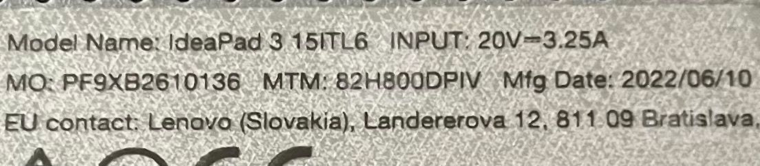 Lenovo IdeaPad 3 15ITL6