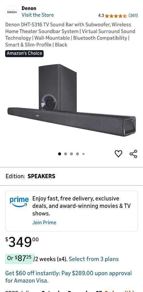 סאונדבר Denon DHT-S316