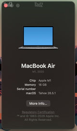 MacBook Air (13.3", M1, 2020)