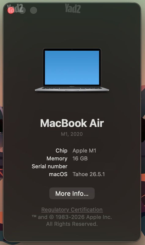 MacBook Air (13.3", M1, 2020)